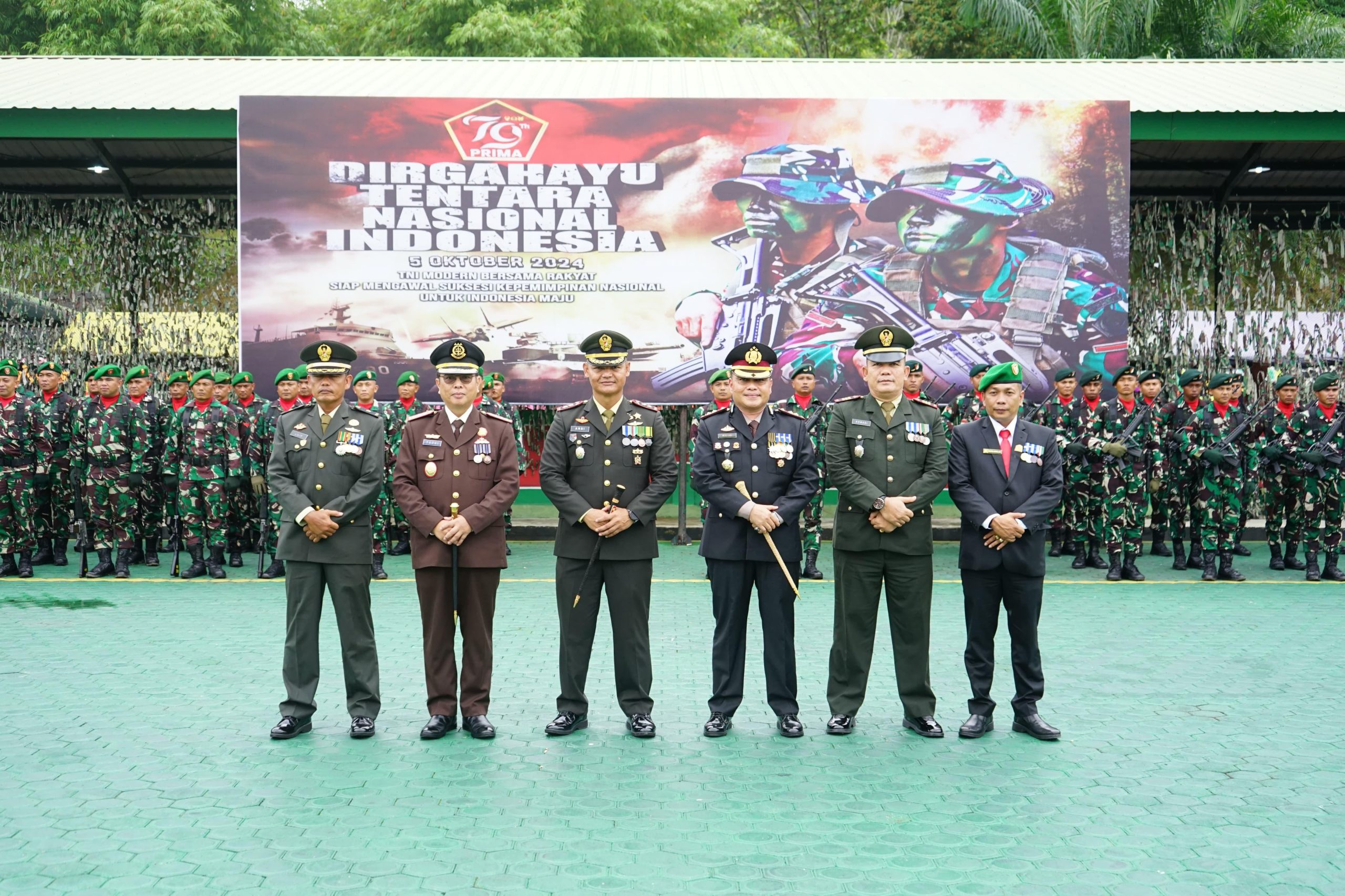 Kapolres Aceh Tamiang Hadiri Upacara HUT TNI Ke-79 di Kodim 0117/Aceh Tamiang