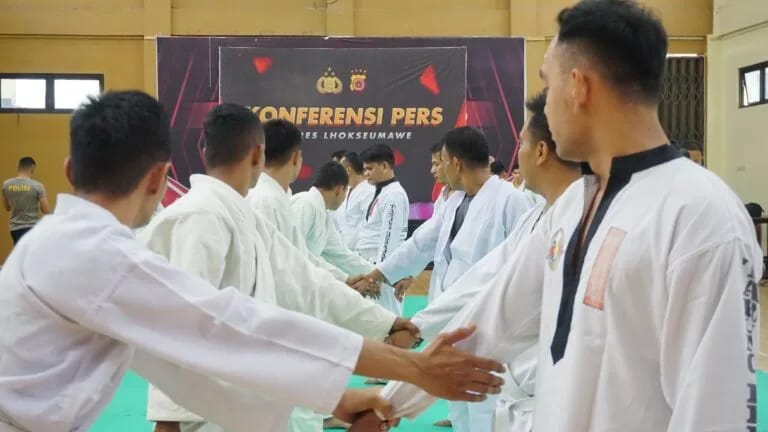 Polres Lhokseumawe Gelar Ujian Bela Diri