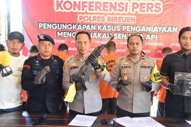 Polres Bireuen Ungkap Kasus Penganiayaan Dengan Senjata Api