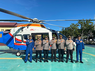 Karo Rena Dan PJU Polda Aceh Supervisi Menggunakan Helikopter