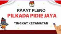 KIP Pidie Jaya Mulai Pleno Rekapitulasi Hasil Pilkada Tingkat PPK