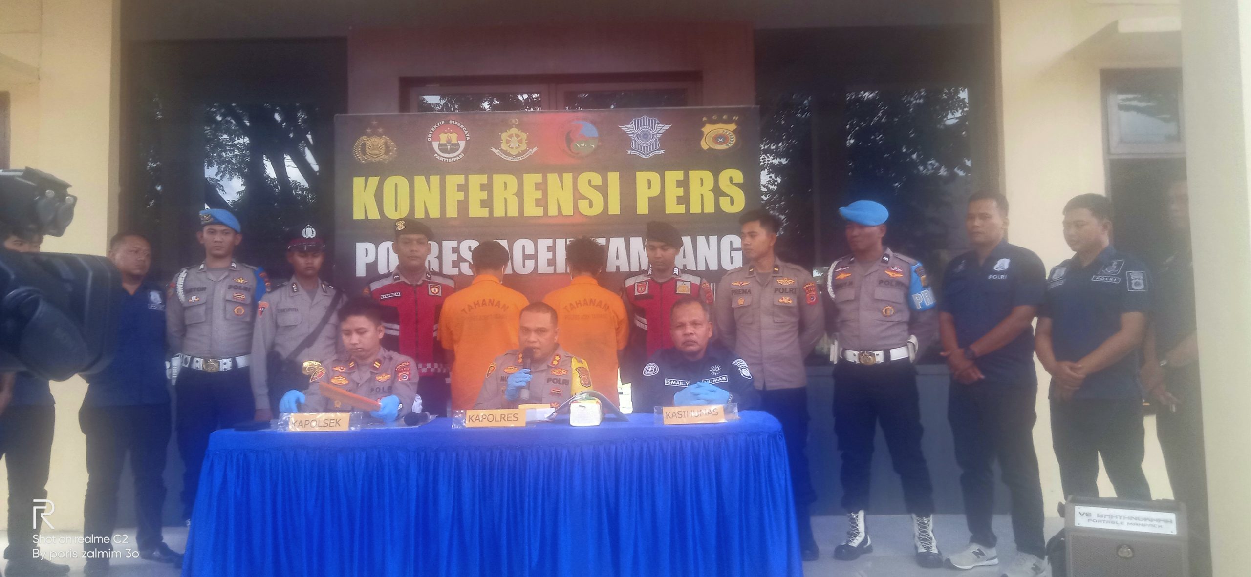 Kapolres Aceh Tamiang Konferensi Press Terkait Pembakaran Excavator