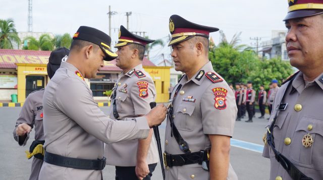 Kapolres Lhokseumawe Pimpin Sertijab Wakapolres dan Kasat Intelkam