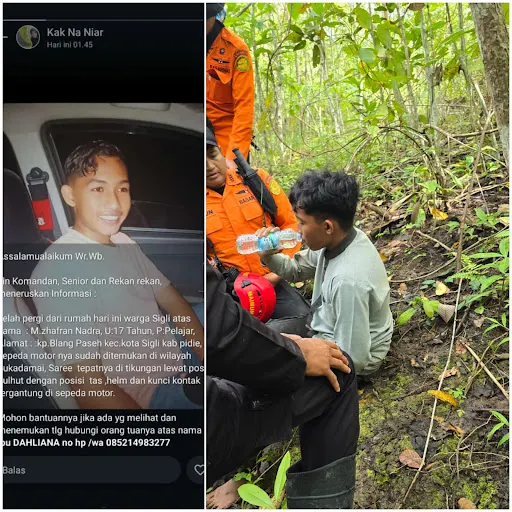 Remaja Yang Hilang di Lembah Seulawah Ditemukan