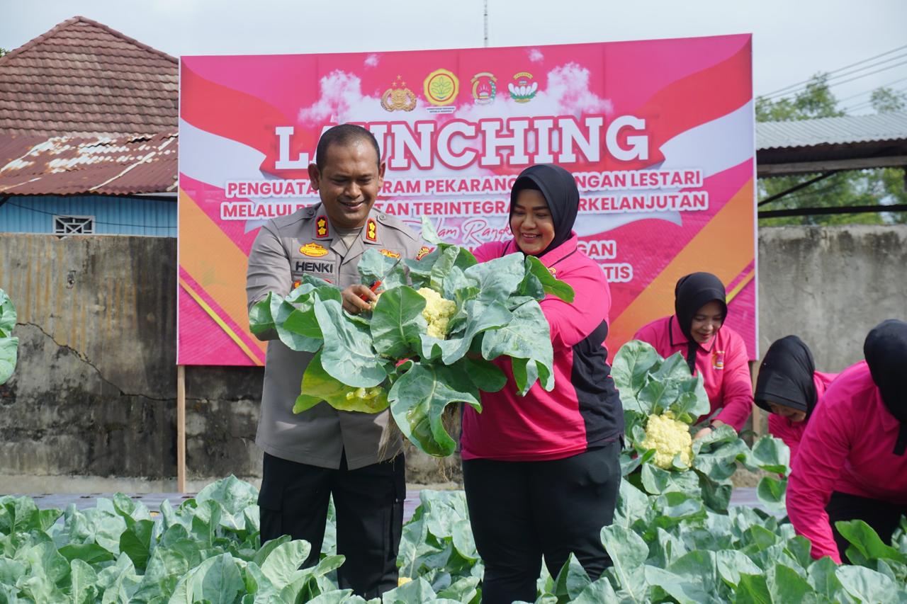 Kapolres Lhokseumawe dan Bhayangkari Launching Program Pekarangan Pangan Lestari