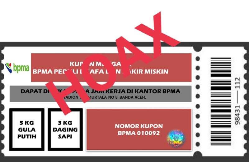 Kupon Meugang Milik BPMA Peduli Duafa Diduga Palsu