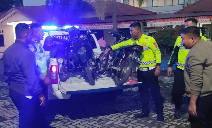 Satlantas Polres Pidie Amankan Motor Balapan Liar