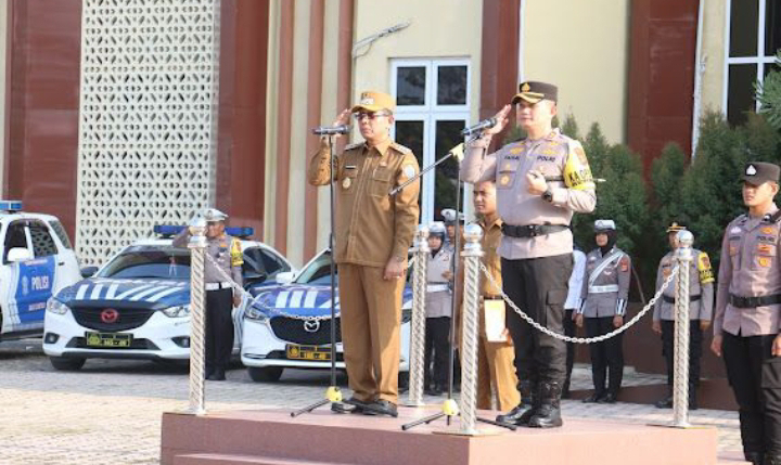 Polres Pidie Jaya Gelar Apel Pasukan Operasi Ketupat