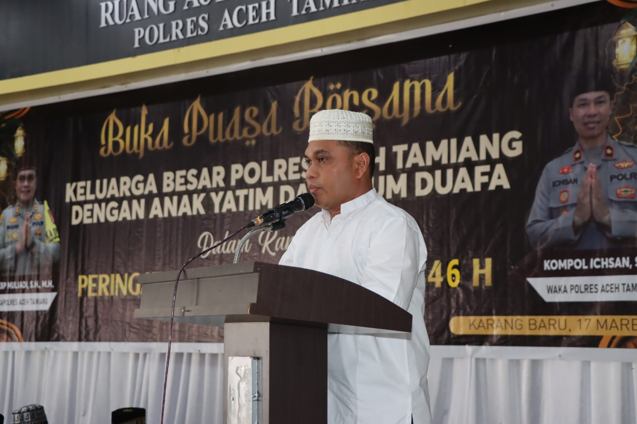 Peringati Nuzulul Qur’an, Polres Aceh Tamiang Gelar Buka Puasa Bersama Anak Yatim dan Dhuafa