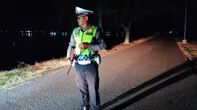 Cegah Balap Liar, Sat Lantas Polres Lhokseumawe Gelar Blue Light Patrol Jelang Sahur