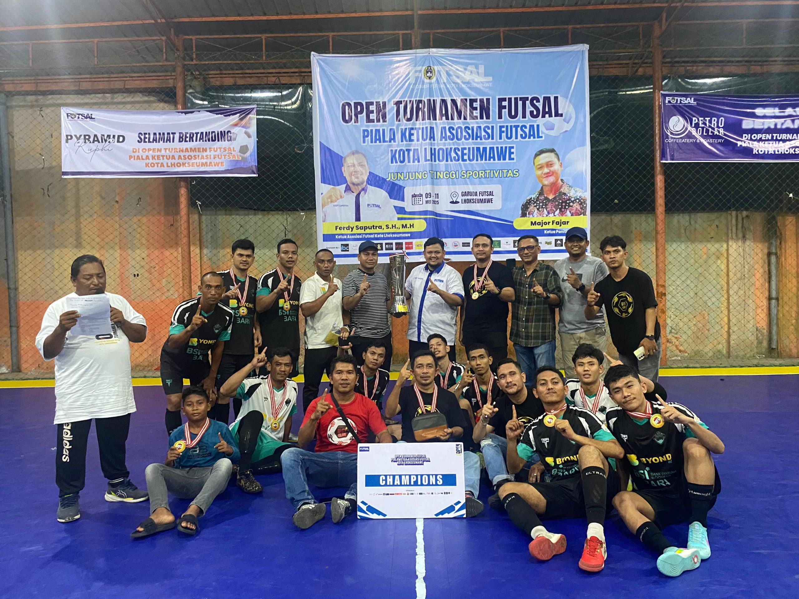BSI FC Juara! di Open Turnamen Futsal Piala Ketua Asosiasi Futsal Lhokseumawe Berlangsung Spektakuler