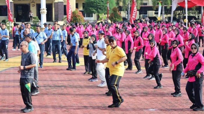 1.500 Peserta Meriahkan Olahraga Bersama Lintas Instansi di Polda Aceh