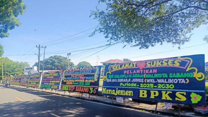 Ratusan Papan Bunga Meriahkan Pelantikan Walikota dan Wakil Walikota Sabang