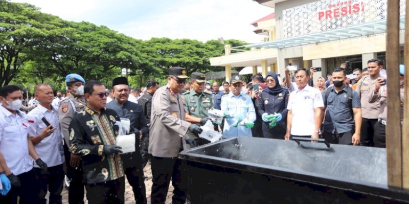 Polda Aceh Musnahkan Ratusan Kilogram Sabu, Ganja, dan Kokain