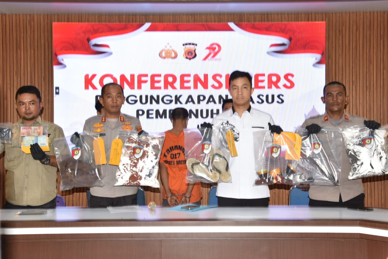Polres Bireuen Berhasil Ungkap Kasus Pembunuhan, Pelaku Ternyata Orang Dekat Korban