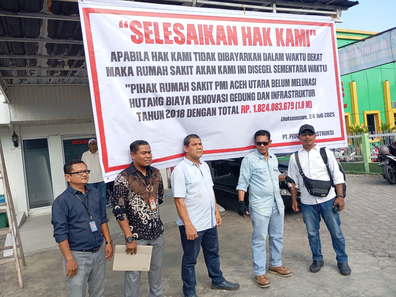 PT. Peugot Konstruksi Tuntut Pelunasan Hutang Proyek Rumah Sakit PMI 1,8 Milyar