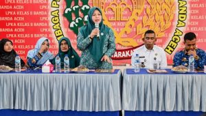 Peringatan Hari Anak Nasional, Ketua TP-PKK Aceh Besar Kunjungi Anak Binaan LPKA II Banda Aceh