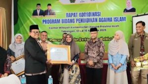 Kemenag Aceh Timur Raih Penghargaan Pengelolaan Data PAI