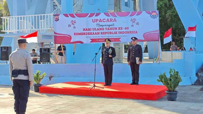 Kapolres Sabang Pimpin Upacara HUT Ke-80 RI di Tugu Nol Kilometer Indonesia