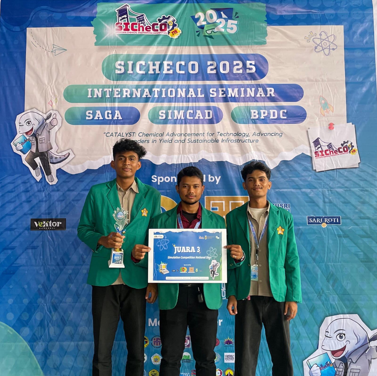 Mahasiswa Fakultas Teknik  USK Raih Juara 3 pada Kompetisi Simulasi Proses Nasional SimCAD-SiCheCO 2025 di Universitas Sriwijaya