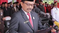 Ketua DPRK Aceh Tamiang dihari Puncak HUT RI ke 80 membacakan Naskah Proklamasi