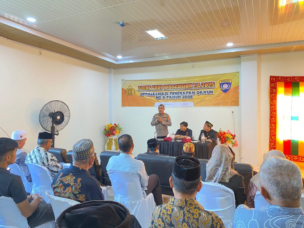 MAA dan Polresta Banda Aceh Kerjasama Adakan FGD Penerapan Qanun Nomor 9 Tahun 2008