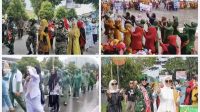 Semangat Persit Kodim Simeulue Meriahkan Karnaval Hari Jadi ke-26 Kabupaten Simeulue, Meski Diguyur Hujan