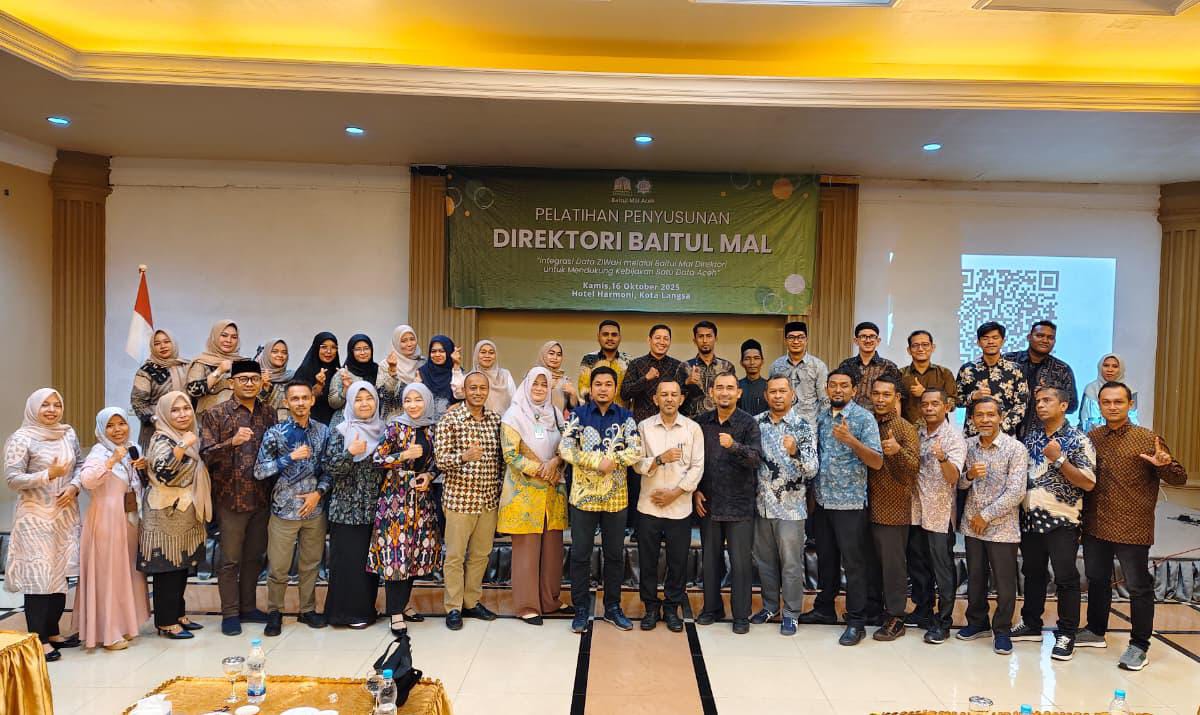 Delapan Baitul Mal se-Aceh Ikuti Kegiatan Tata Kelola Data Terintegrasi “Satu Data Aceh” Gelombang 1 di Langsa