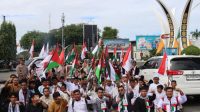 Singgung PBB-Atlet Israel, Ratusan Massa Suarakan Aksi Bela Palestina di Banda Aceh, Ini Tuntutannya