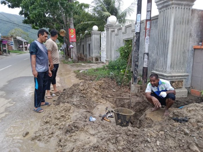 Tim Teknik PDAM Tirta Mountala Aceh Besar Gerak Cepat Penanganan Kebocoran di Leu Ue