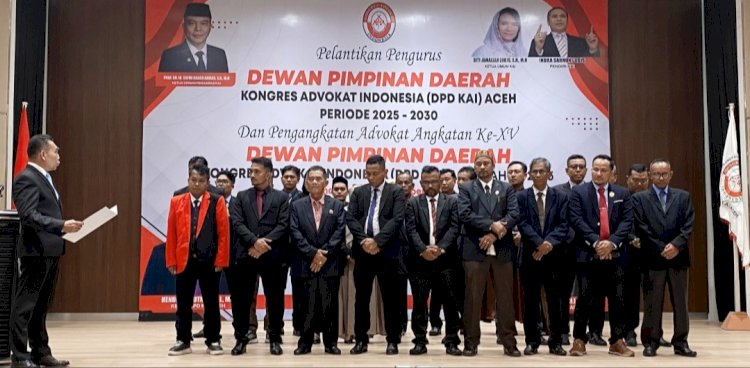 Pengurus DPD KAI Aceh Resmi Dilantik, Advokat Diminta Bela Rakyat Kecil