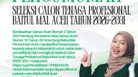 Pengumuman Pendaftaran Calon Tenaga Profesional BMA 2026-2031