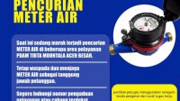 Marak Pencurian Water Meter, Warga Banda Aceh Merugi