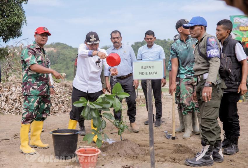 Upaya Pemulihan Pascabencana, Bupati Pijay Tanam Ratusan Pohon